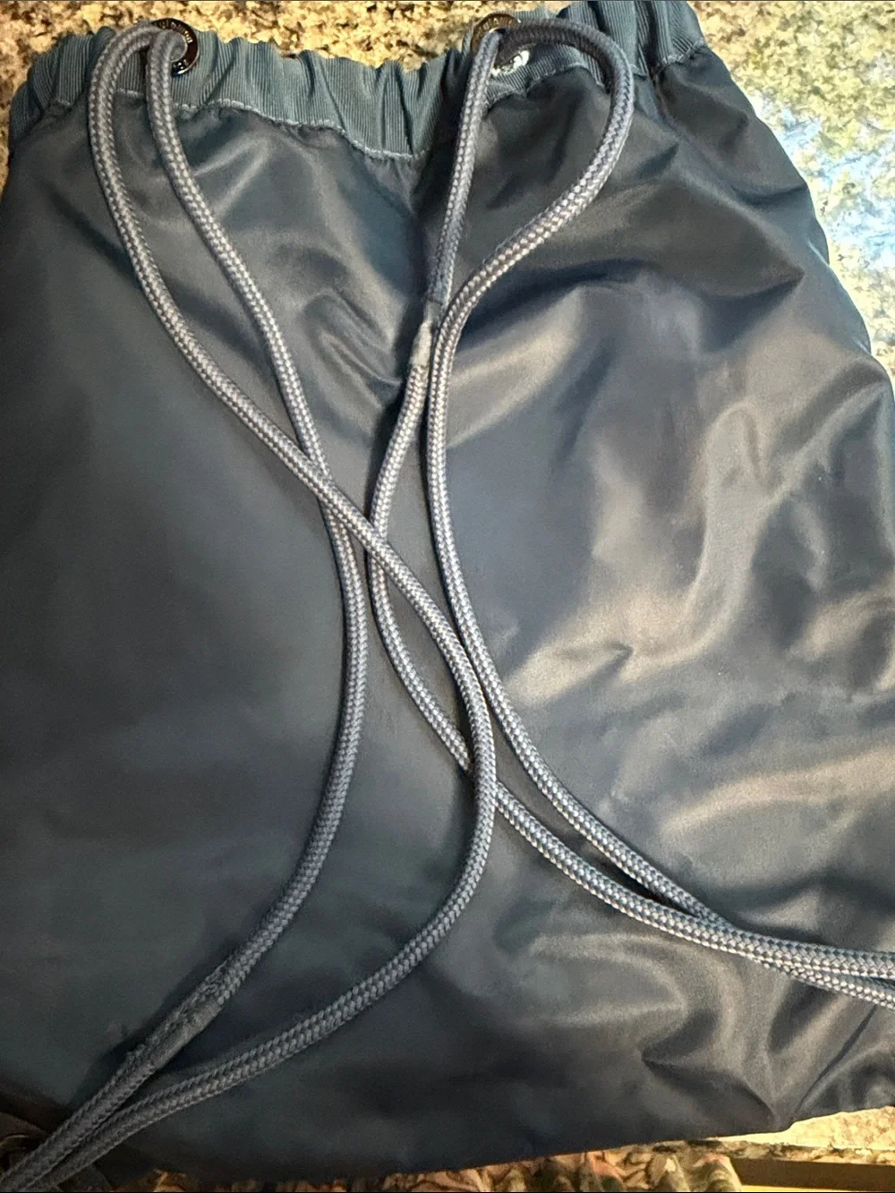 lululemon athletica Navy Blue Mesh Drawstring Backpack